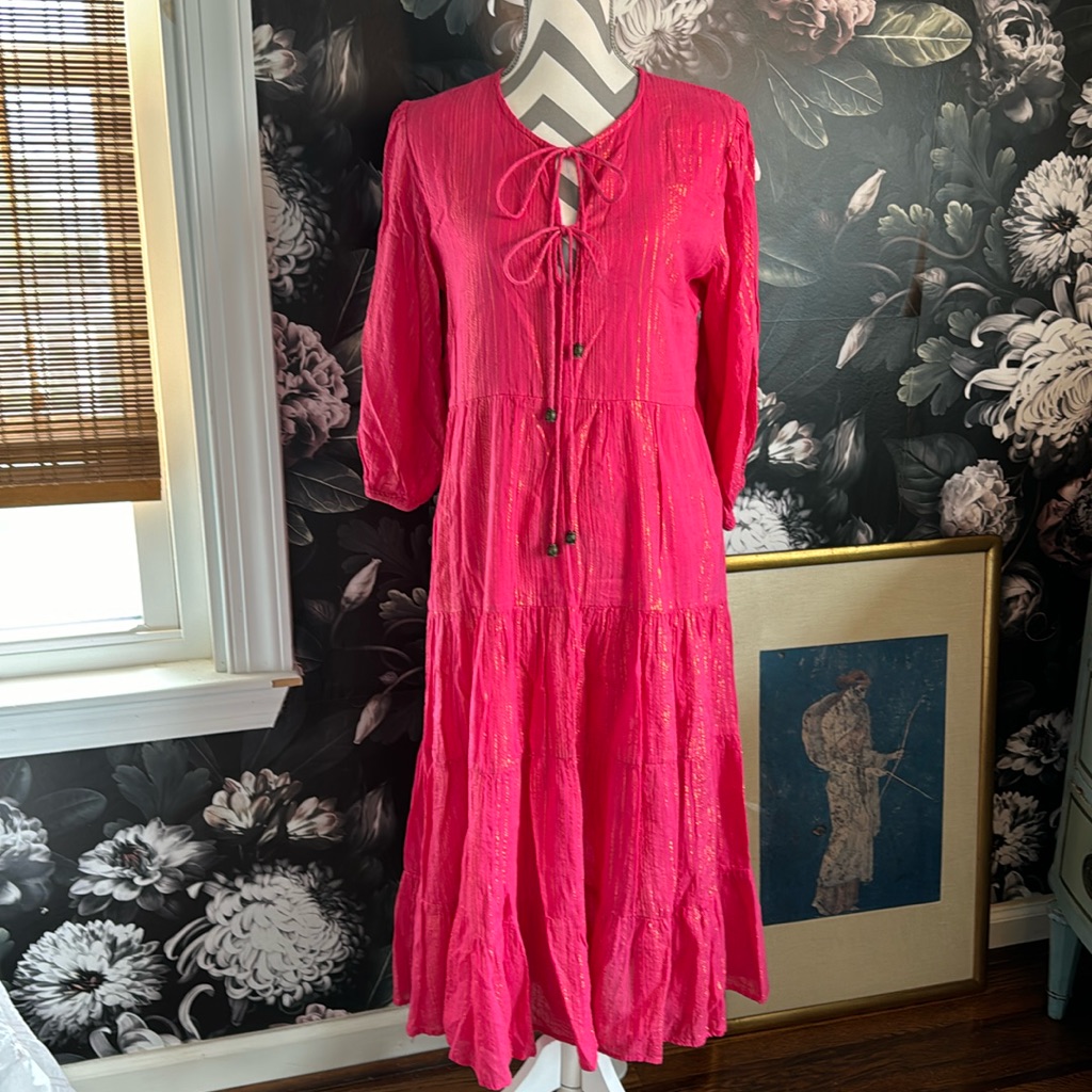 Karina Grimaldi, Hot Pink/Gold Dress
